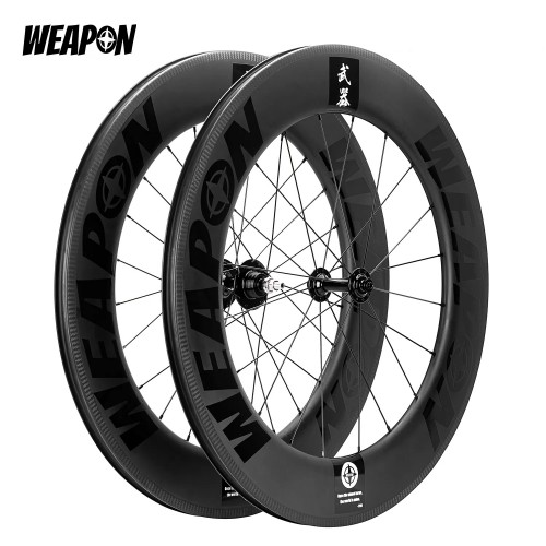 WEAPON 90mm 카본 휠셋(앞+뒤) / 로고 (매트 블랙)